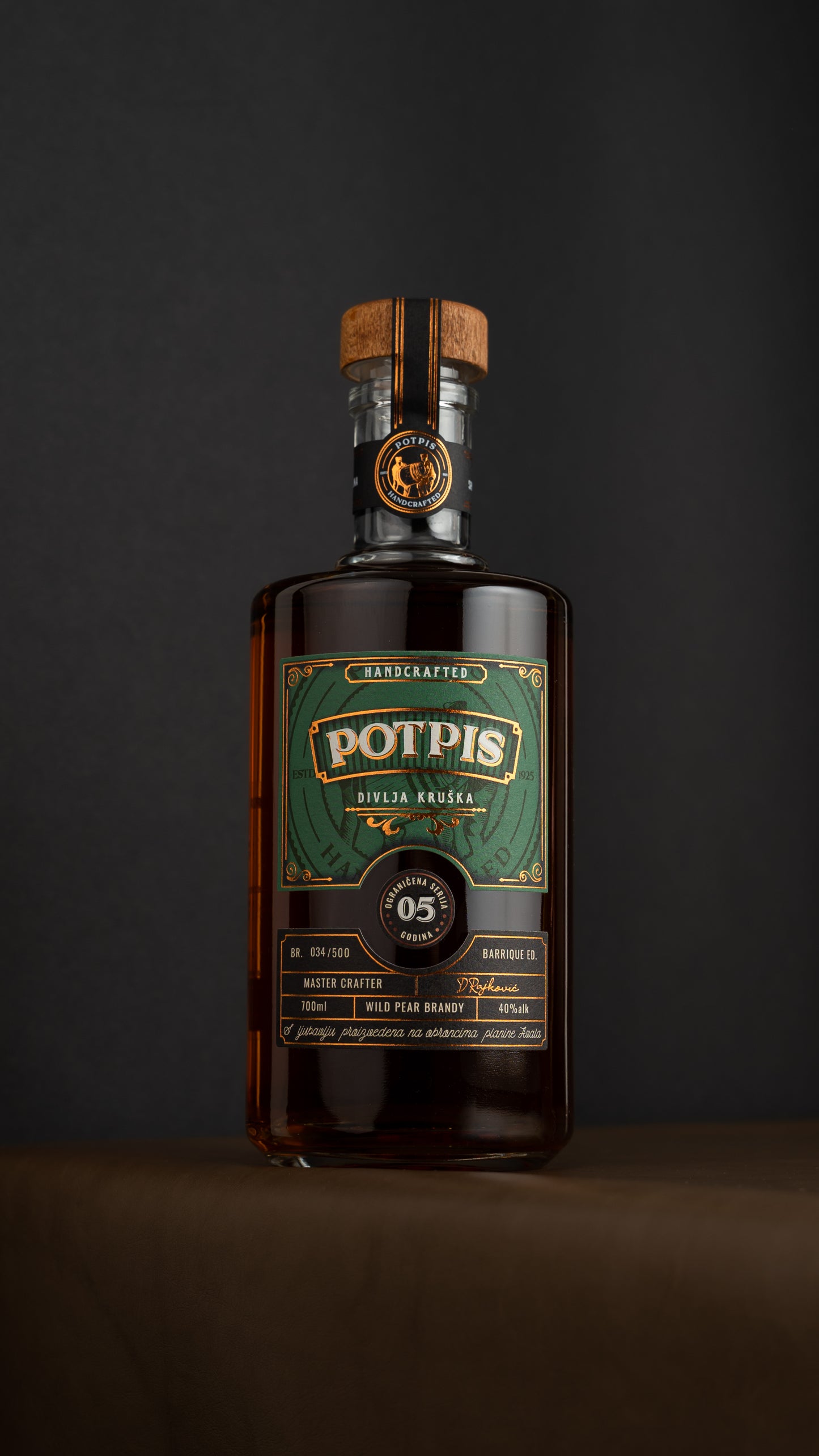 Potpis Rakija 5 Jahre Barrique „Wilde Birne“ Limited